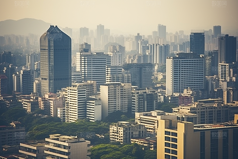 杭州城市风光高清都市摄影图