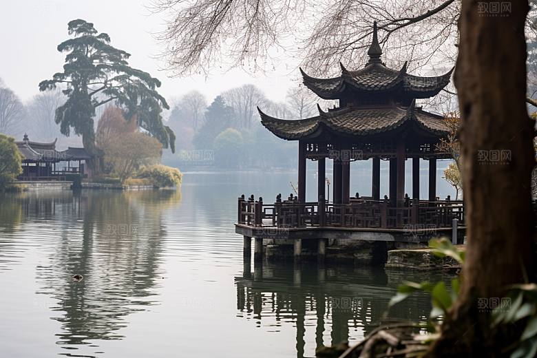 杭州城市风光江南旅游摄影图