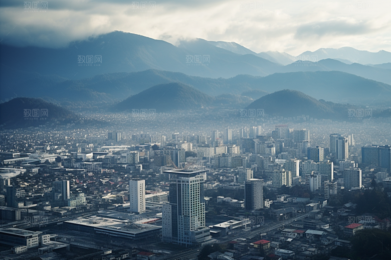 杭州城市风光国内游景点摄影图