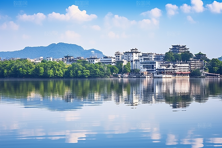 杭州城市风光旅行风景摄影图