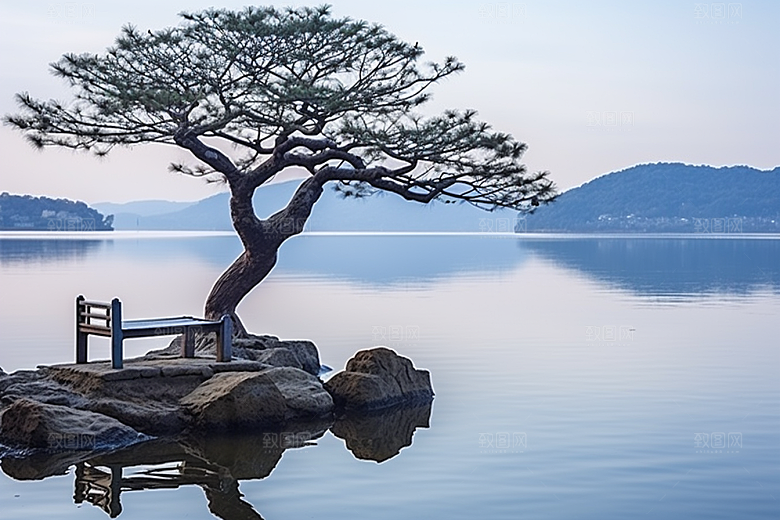 杭州城市风光旅游景点摄影图