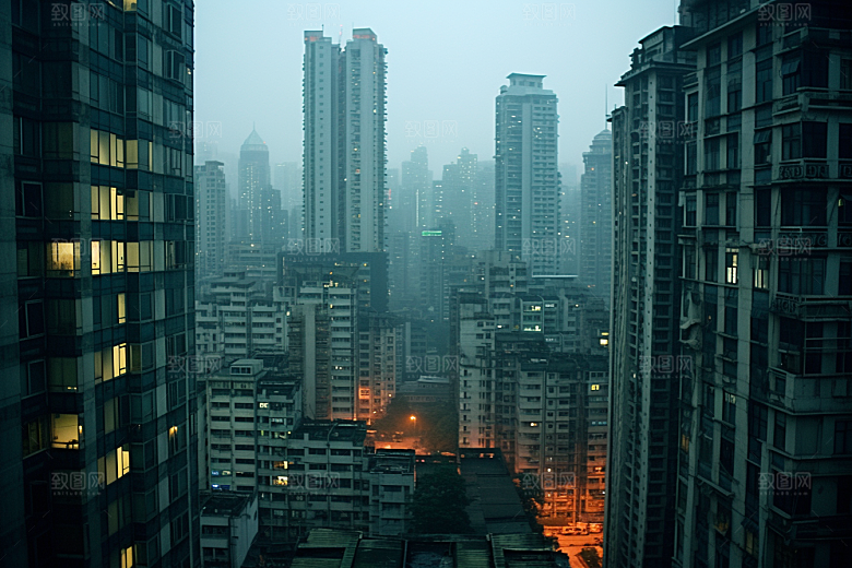 杭州城市风光景色都市摄影图