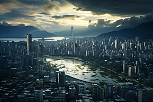 杭州城市风光风景江南摄影图