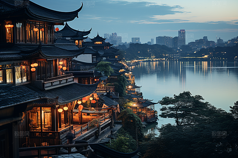 杭州城市风光旅行高清摄影图
