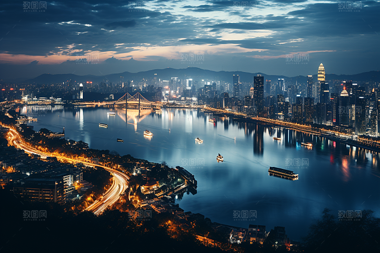 杭州城市风光高清旅行摄影图