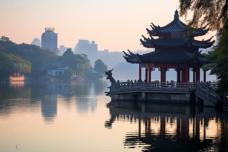 杭州城市风光都市旅游摄影图