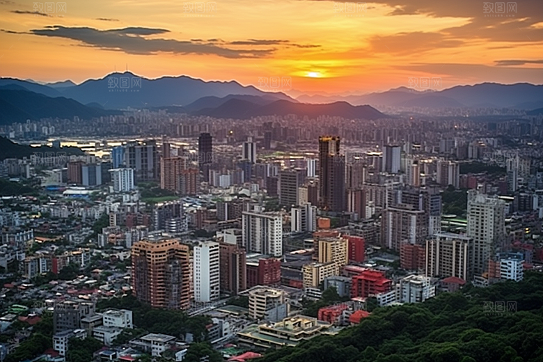 杭州城市风光都市高清摄影图