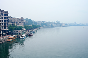 杭州城市风光高清景色摄影图