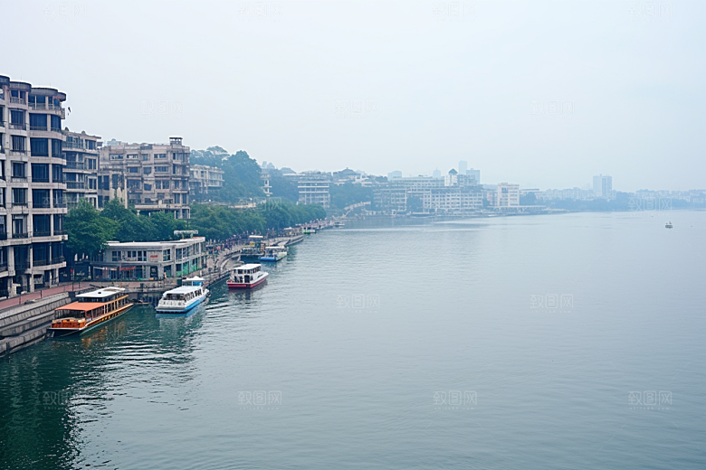 杭州城市风光高清景色摄影图