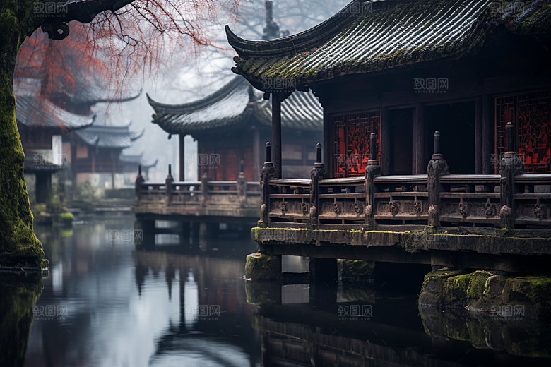 杭州城市风光地标都市摄影图