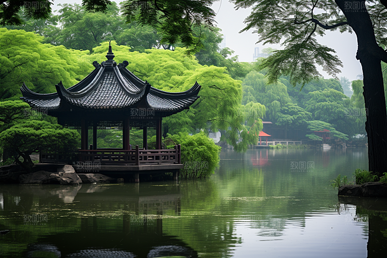 杭州城市风光旅行景点摄影图