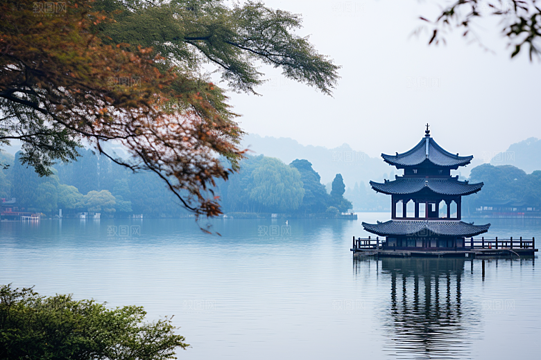 杭州城市风光地标风景摄影图