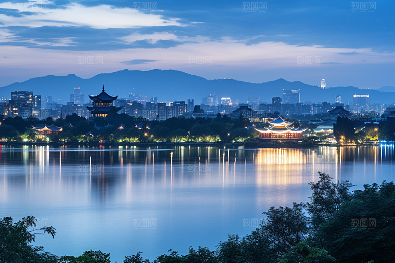 杭州城市风光南宋古都都市摄影图