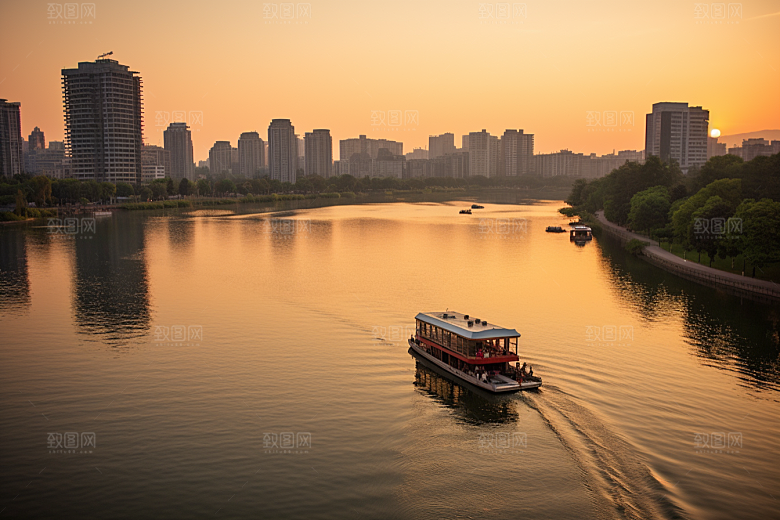 杭州城市风光南宋古都景色摄影图