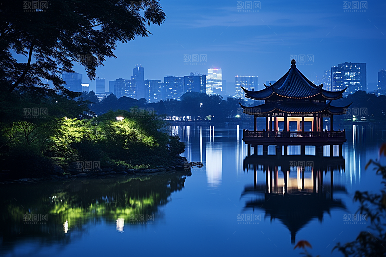 杭州城市风光景色南宋古都摄影图