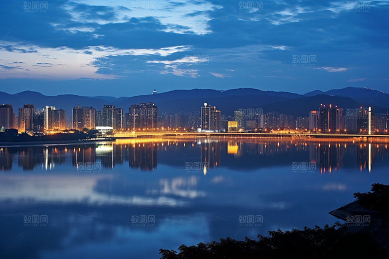 杭州城市风光景点地标摄影图