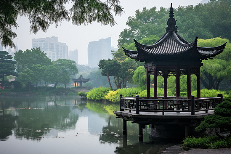 杭州城市风光景色旅游摄影图