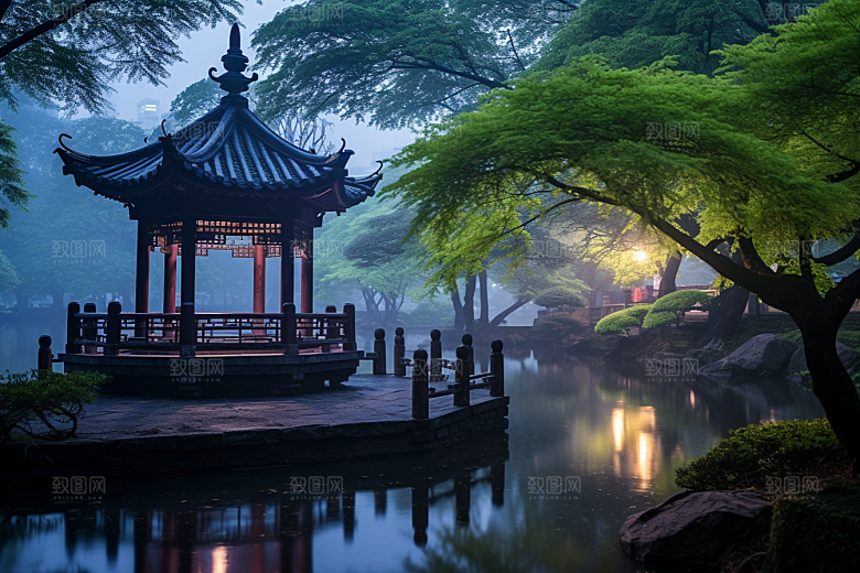 杭州城市风光景点南宋古都摄影图