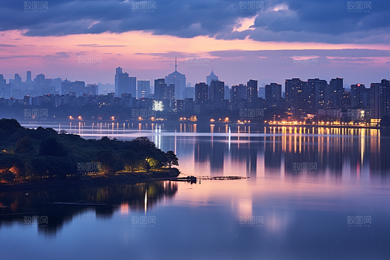 杭州城市风光景点旅行摄影图
