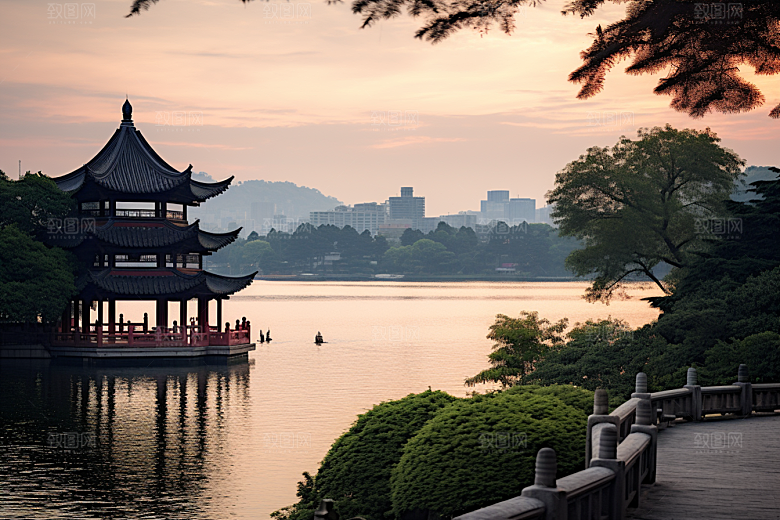 杭州城市风光国内游景色摄影图