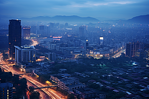 杭州城市风光地标江南摄影图