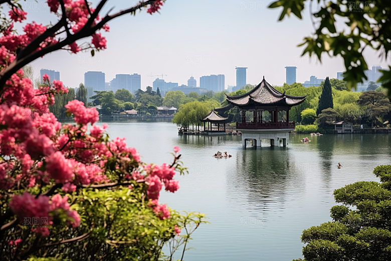 杭州城市风光江南景色摄影图