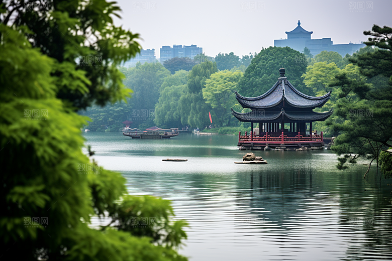杭州城市风光景点旅游摄影图