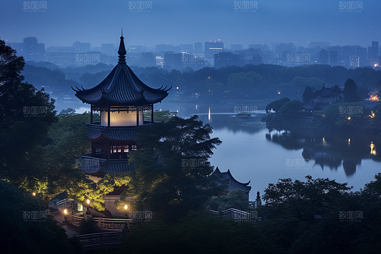 杭州城市风光南宋古都都市摄影图