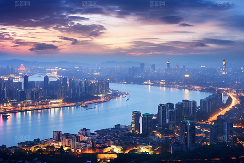 杭州城市风光景色风景摄影图