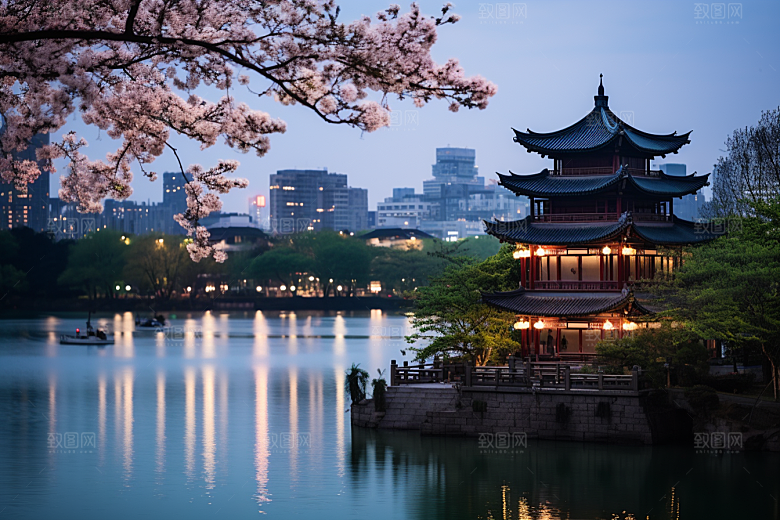 杭州城市风光风景南宋古都摄影图
