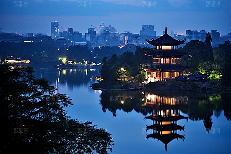 杭州城市风光景点高清摄影图