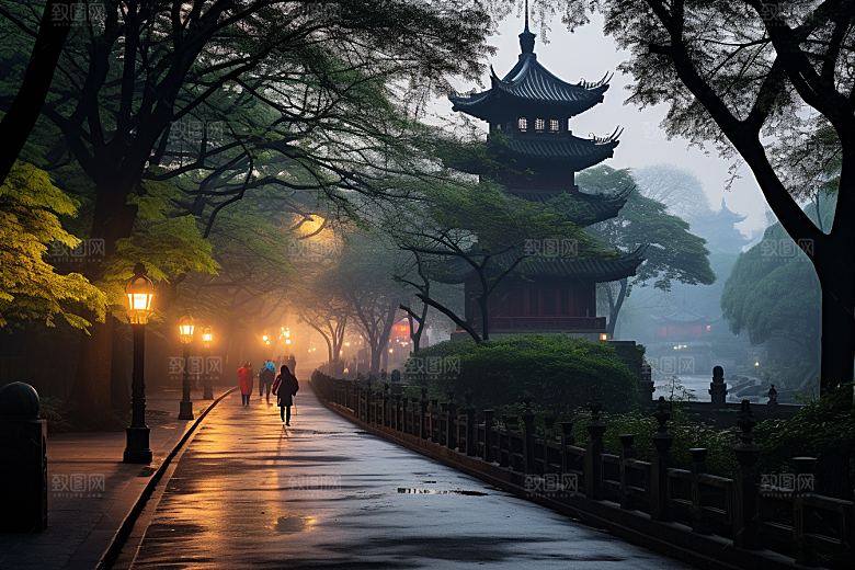 杭州城市风光国内游旅行摄影图