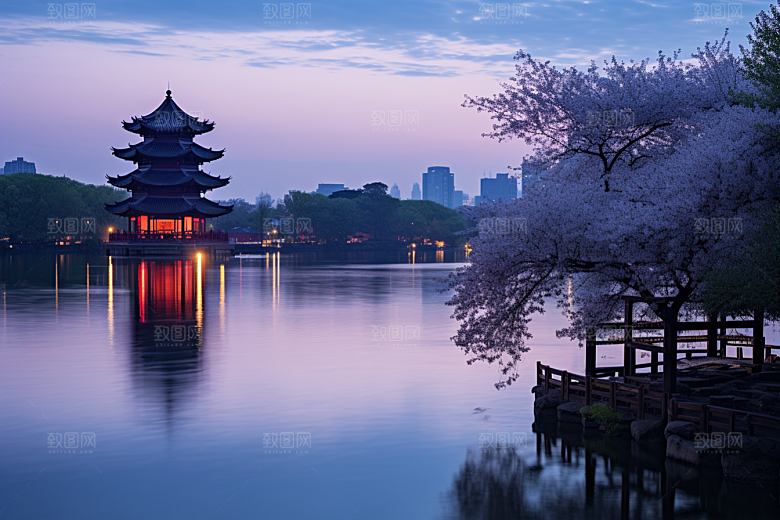杭州城市风光都市风景摄影图