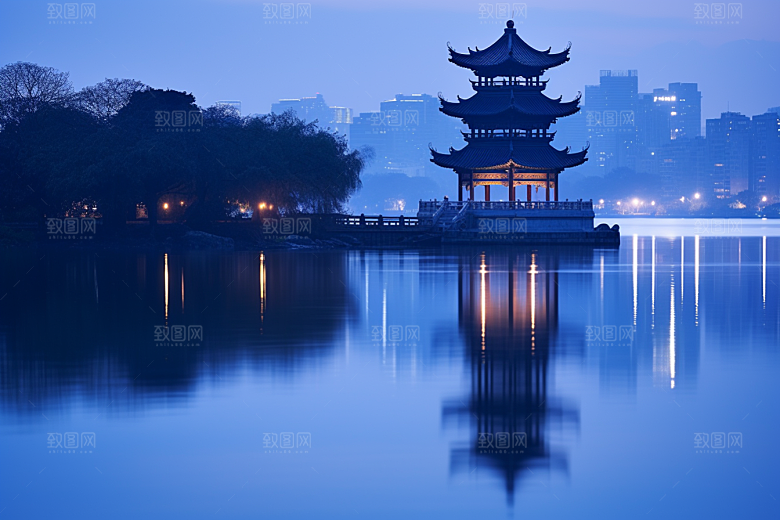 杭州城市风光国内游旅行摄影图