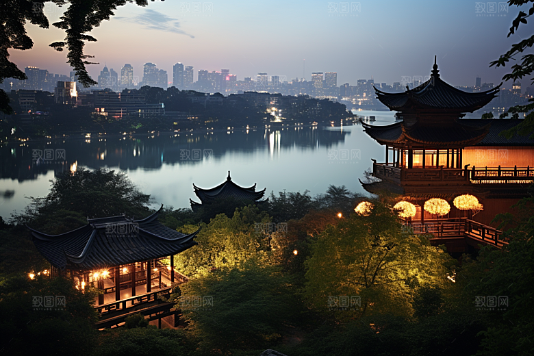 杭州城市风光风景旅游摄影图