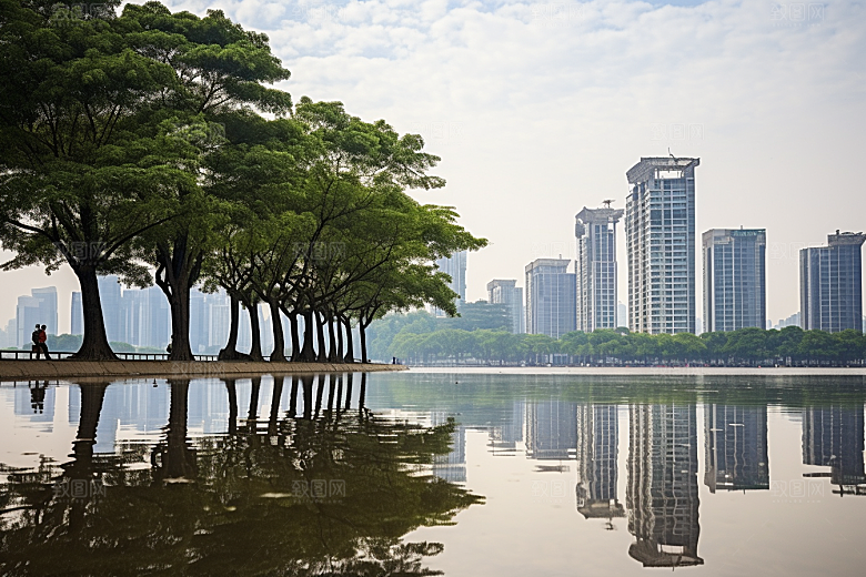 杭州城市风光江南景色摄影图