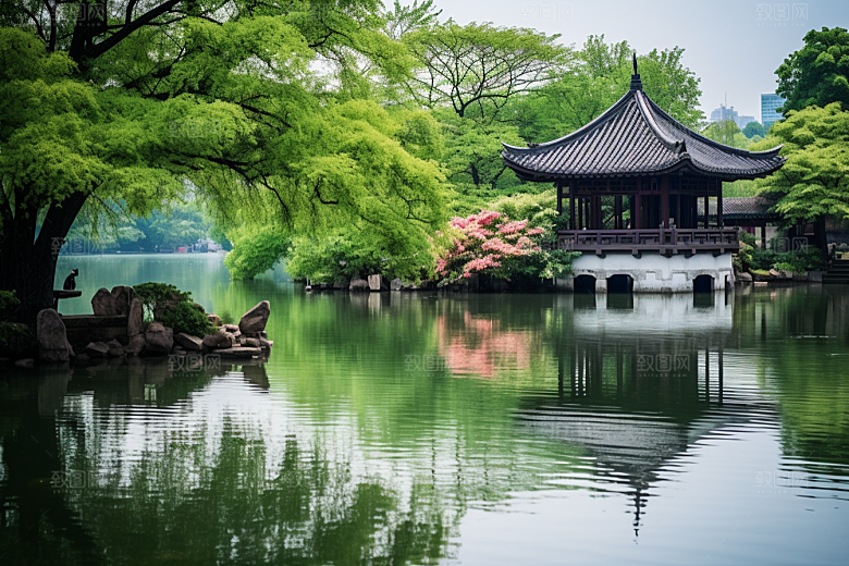 杭州城市风光景点风景摄影图
