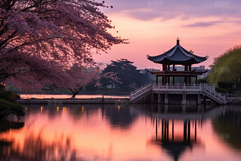 杭州城市风光风景地标摄影图