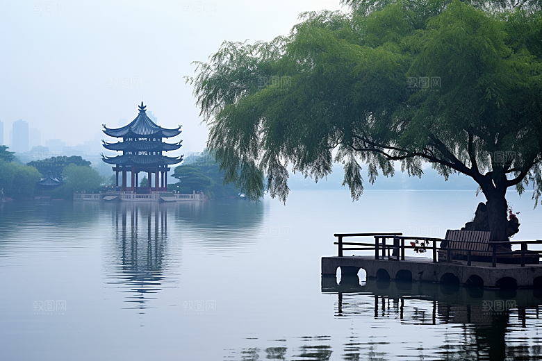 杭州城市风光高清风景摄影图