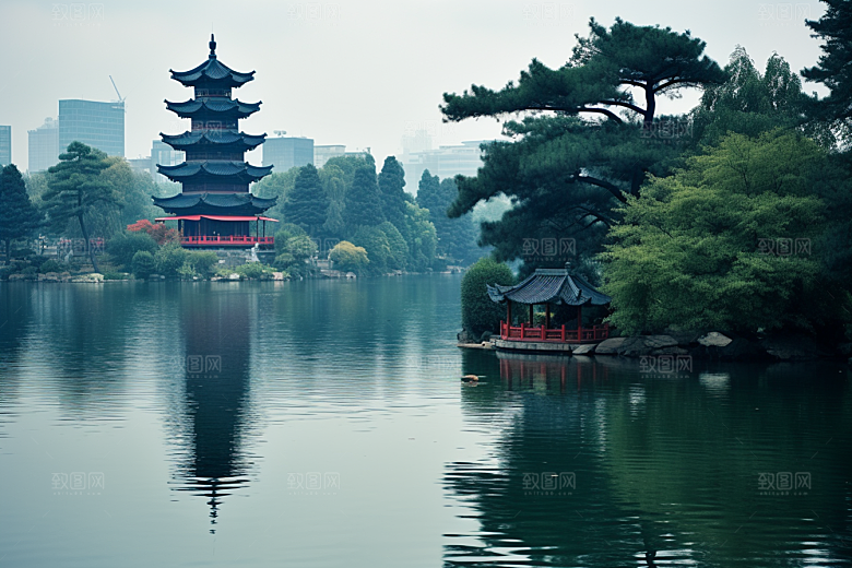 杭州城市风光国内游旅行摄影图