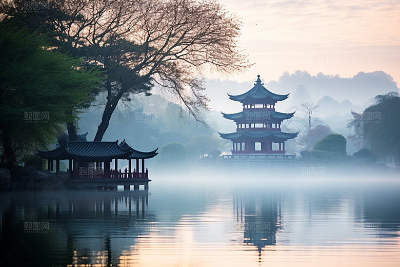 杭州城市风光景色高清摄影图