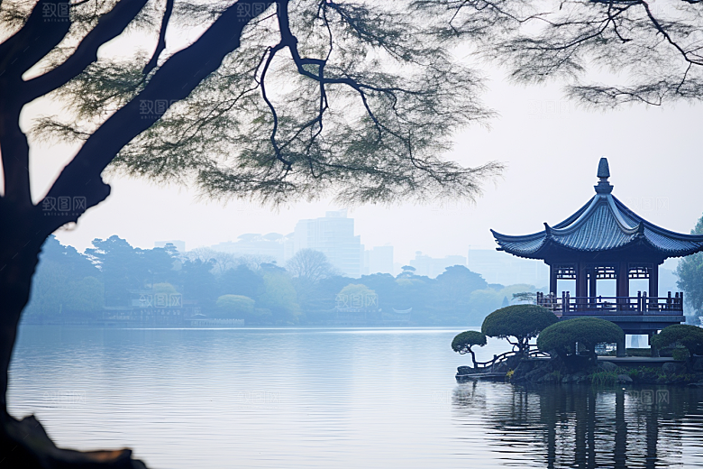 杭州城市风光景色南宋古都摄影图