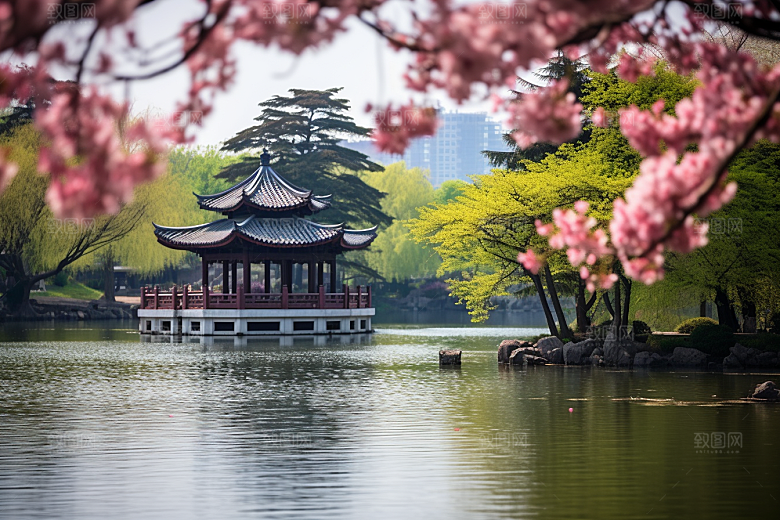 杭州城市风光风景都市摄影图