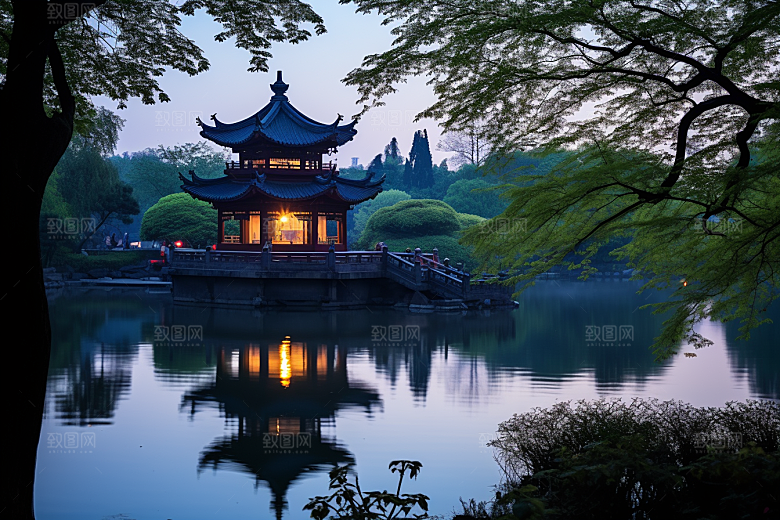 杭州城市风光江南旅游摄影图