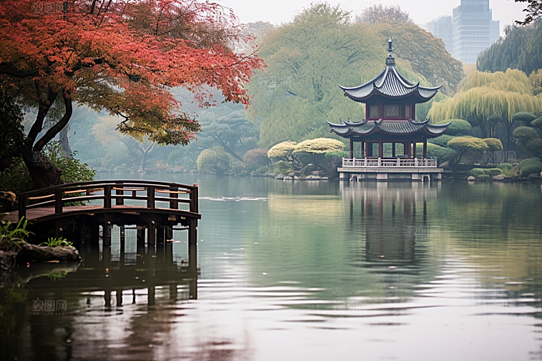 杭州城市风光江南旅游摄影图