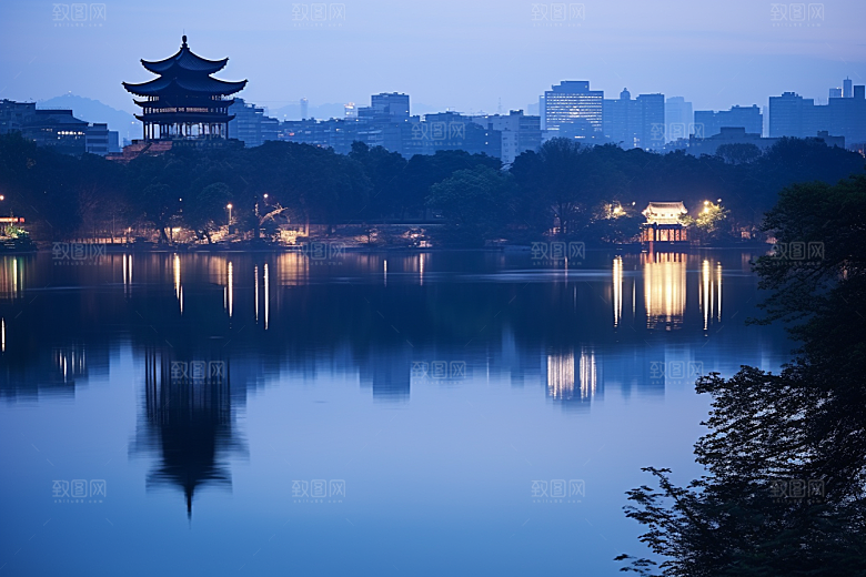 杭州城市风光高清江南摄影图