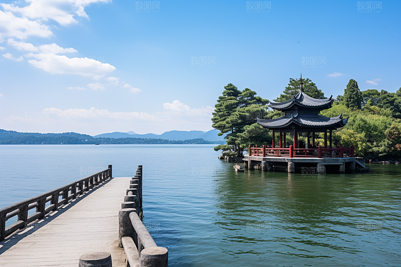 杭州城市风光景点风景摄影图