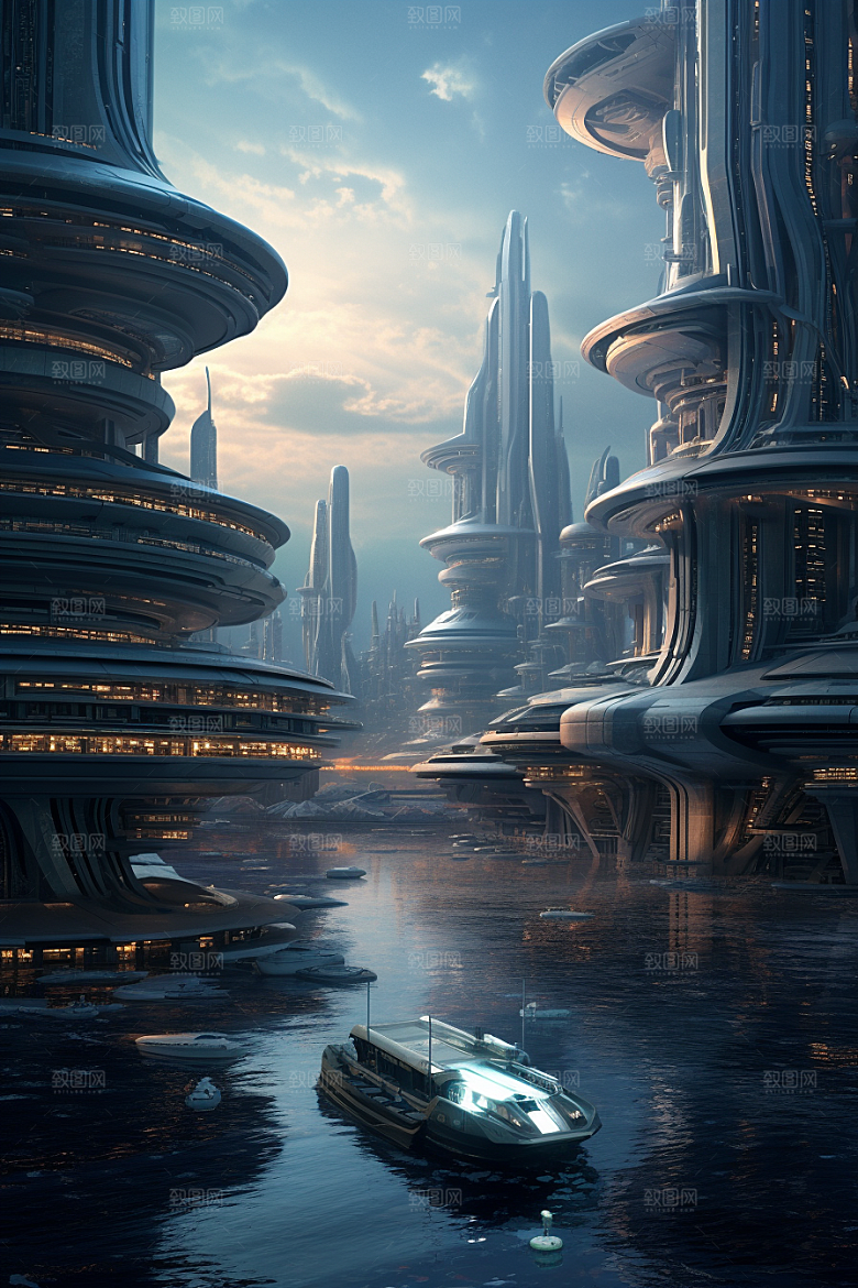 未来核废水处理中心高清宇宙插画