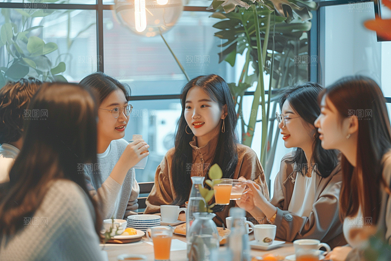 下午茶聚会聚餐开心摄影图