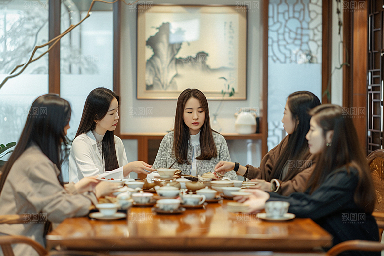 下午茶聚会氛围冷餐会摄影图